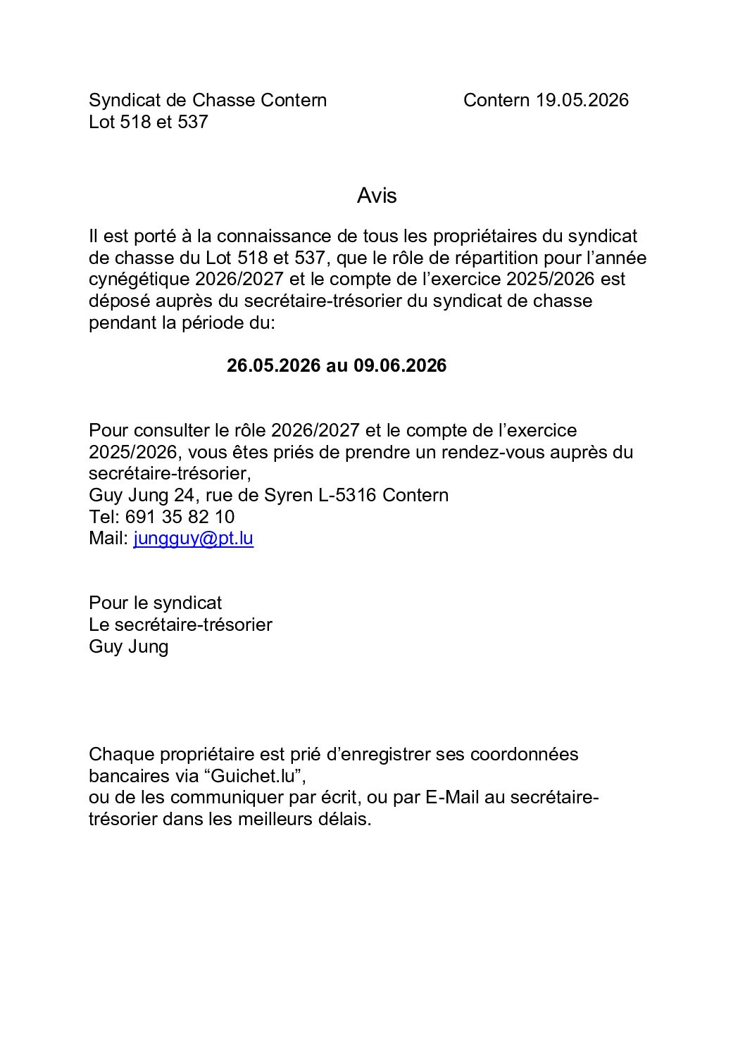 26 05 26 Avis chasse Lot 518&537