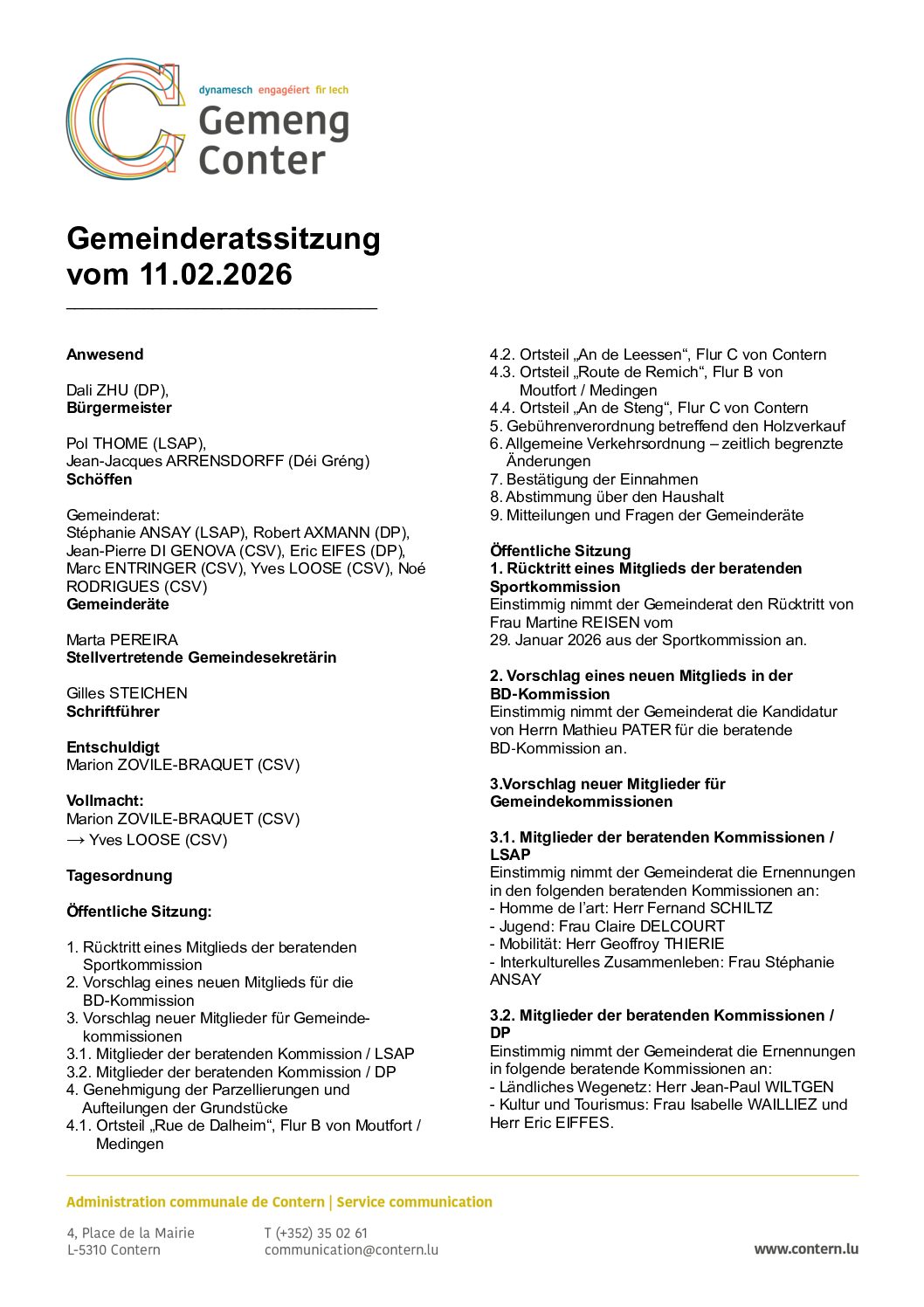 26 02 11 Rapport CC DE