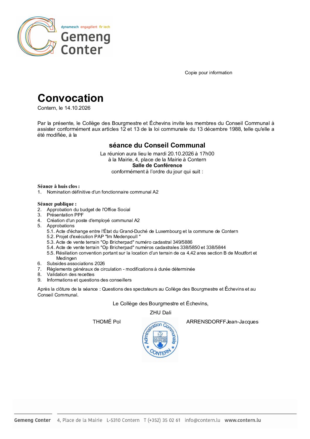 2026 10 20 Convocation CC