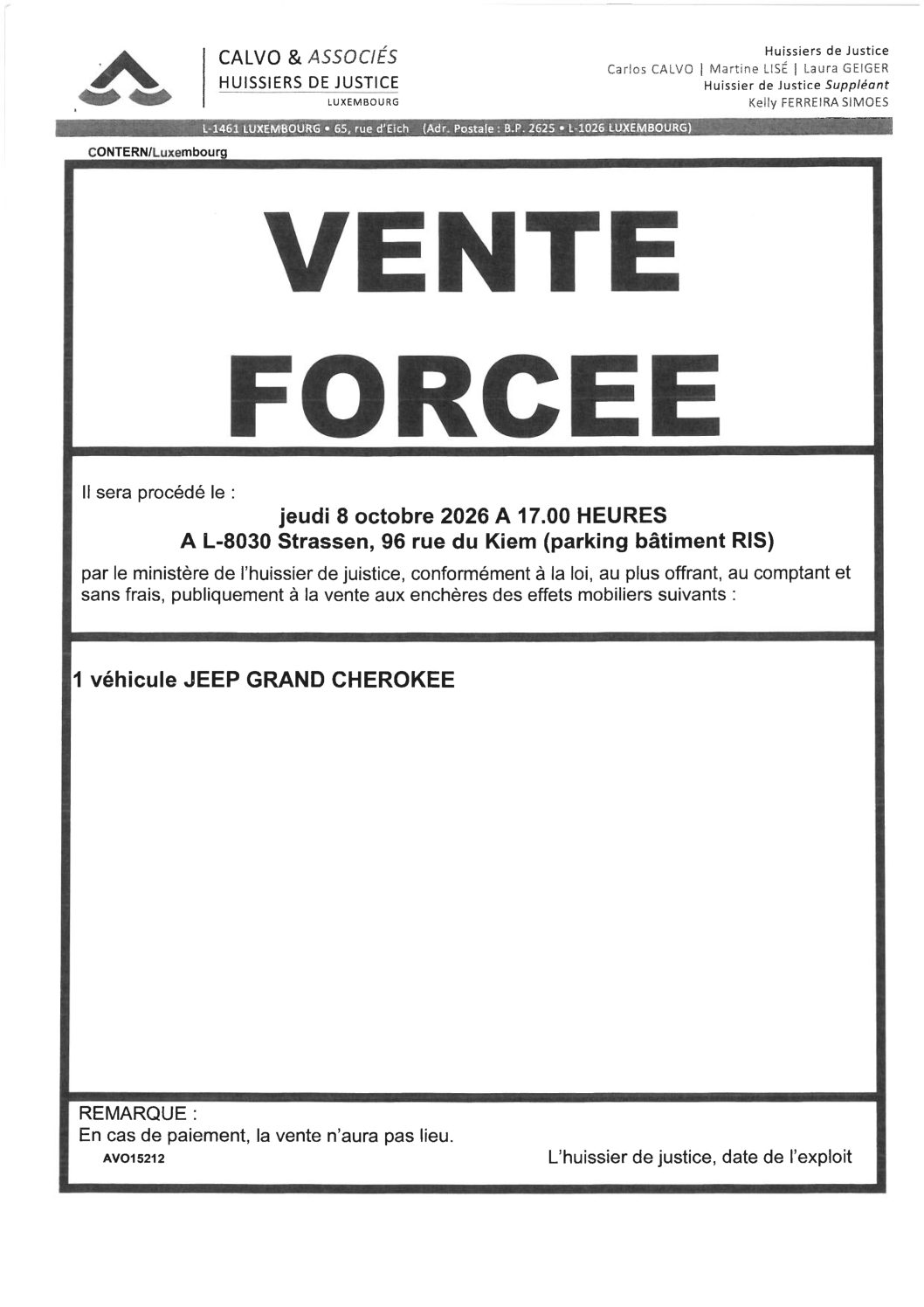 Vente forcée